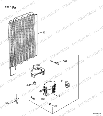 Взрыв-схема холодильника Ikea LFC186/44 10152192 - Схема узла Cooling system 017